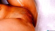 Superior hot teen moans heavily while smashing clit at bathtub