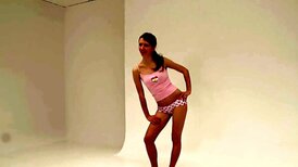 Tall leggy teen poses for sexy pictures in her underwear