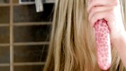 Gina Gerson spreads wide and fucks herself in the shower